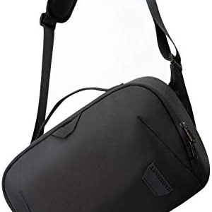 BAGSMART Camera Bag, DSLR Camera Bag, Waterproof Crossbody Camera Case with Padded Shoulder Strap, Anti-Theft Camera Shoulder Bag, Black
