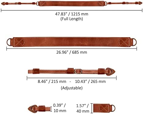 MegaGear MG1515 Sierra Series Genuine Leather Camera Shoulder or Neck Strap - Brown Compact - Image 4