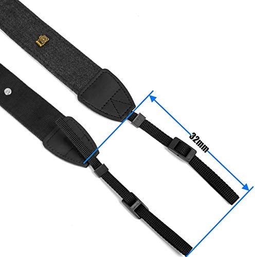 WANBY Camera Strap Black Canvas Neck Shoulder Strap with Quick Release Buckles for DSLR SLR - Image 6
