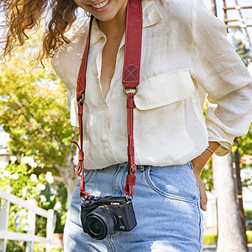 MegaGear MG1515 Sierra Series Genuine Leather Camera Shoulder or Neck Strap - Brown Compact - Image 6