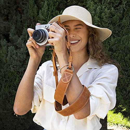 MegaGear MG1515 Sierra Series Genuine Leather Camera Shoulder or Neck Strap - Brown Compact - Image 7